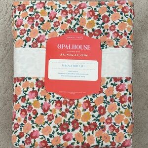 Opalhouse Jungalow Floral Percale Sheet Set - Pink and Orange